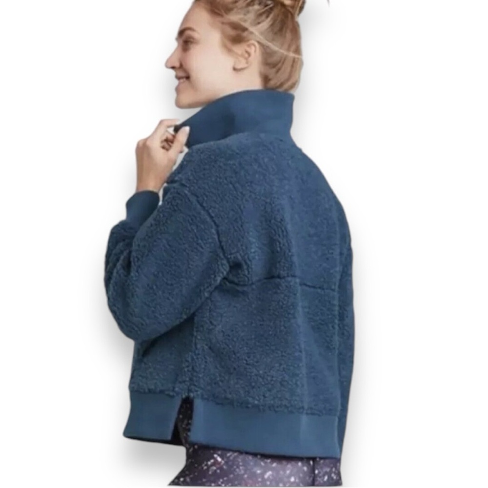 Joy Lab Women's Sherpa Pull Over Half Zip Long Sleeve Sweater